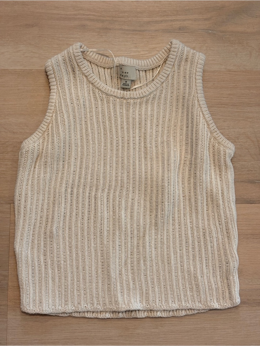 a new day Cream Ribbed Knit Sleeveless Tank
